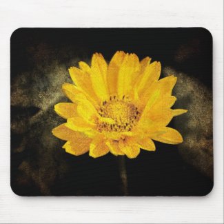 Beautiful Sunflower with Dark Brown Background Mouse Pad