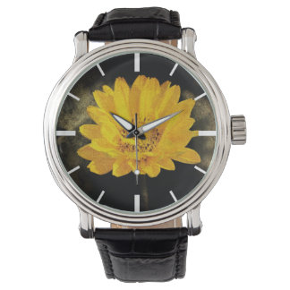 Beautiful Sunflower with Dark Brown Background Watch