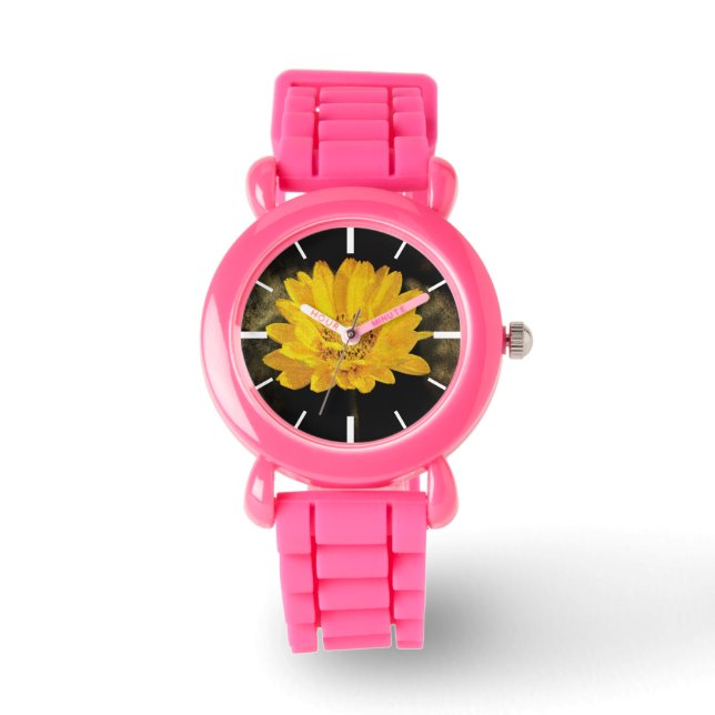 Beautiful Sunflower with Dark Brown Background Watch (Front)