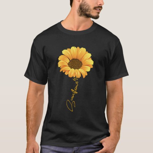 Beautiful Sunflower With Lettering Sunflower For T_Shirt