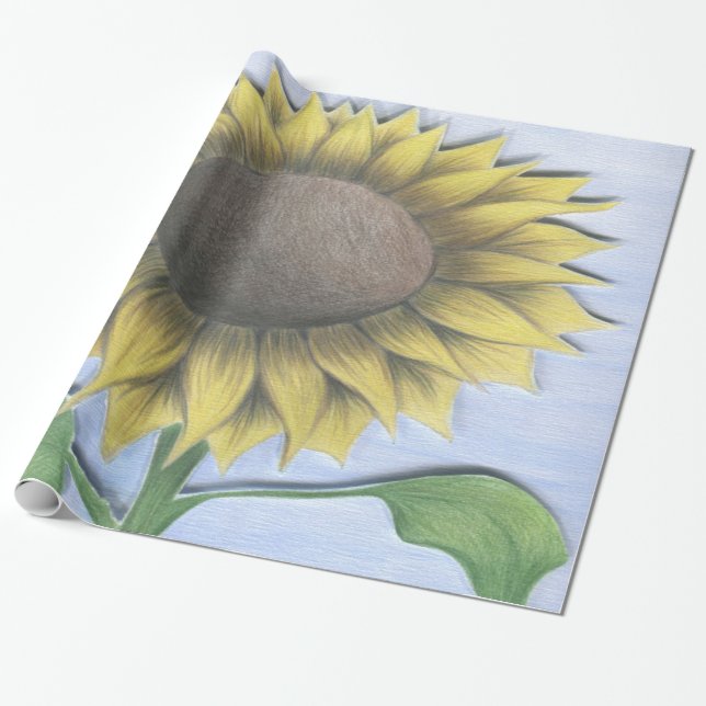 Beautiful Sunflower Wrapping Paper (Unrolled)