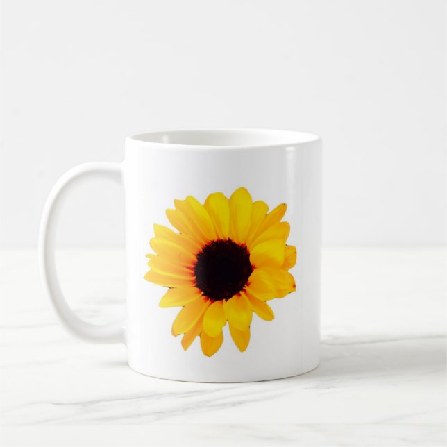 Beautiful Sunflower Yellow Orange Coffee Mug (Left)