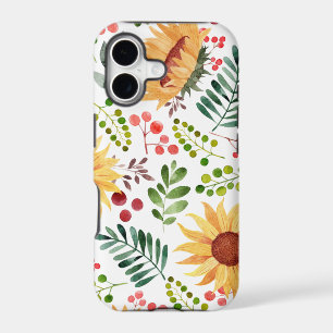 Beautiful Sunflowers and Berries Watercolor iPhone 17 Case