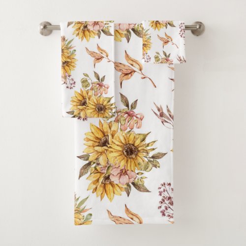 Beautiful Sunflowers  Bath Towel Set