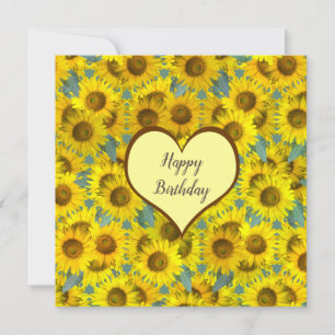 Beautiful Sunflowers - floral pattern, Card