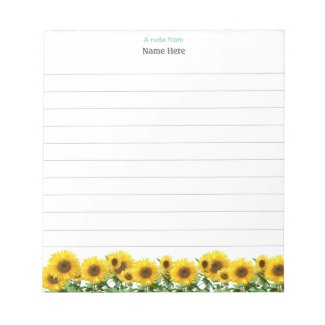 Beautiful Sunflowers Lined Notepad