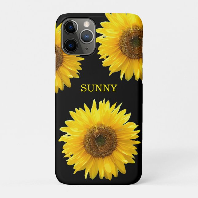 Beautiful Sunflowers on Black Case-Mate iPhone Cas Case (Back)