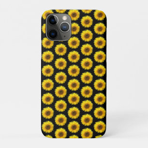 Beautiful sunflowers on black iPhone 11 pro case
