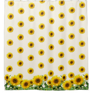 Beautiful Sunflowers on Ivory Shower Curtain