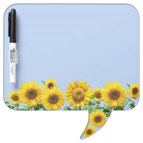 Beautiful Sunflowers on Sky Blue Dry Erase Board
