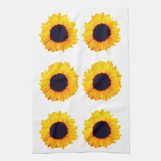 Beautiful Sunflowers Orange Black Yellow 4Nina Kitchen Towel (Vertical)