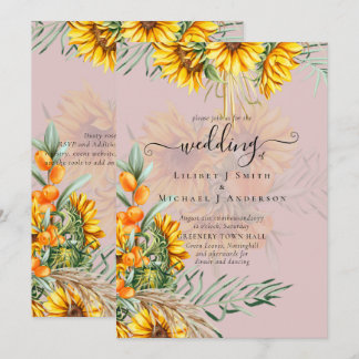 Beautiful Sunflowers Pampas Grass Wedding