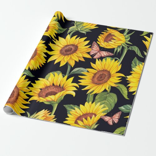 Beautiful Sunflowers pattern Wrapping Paper