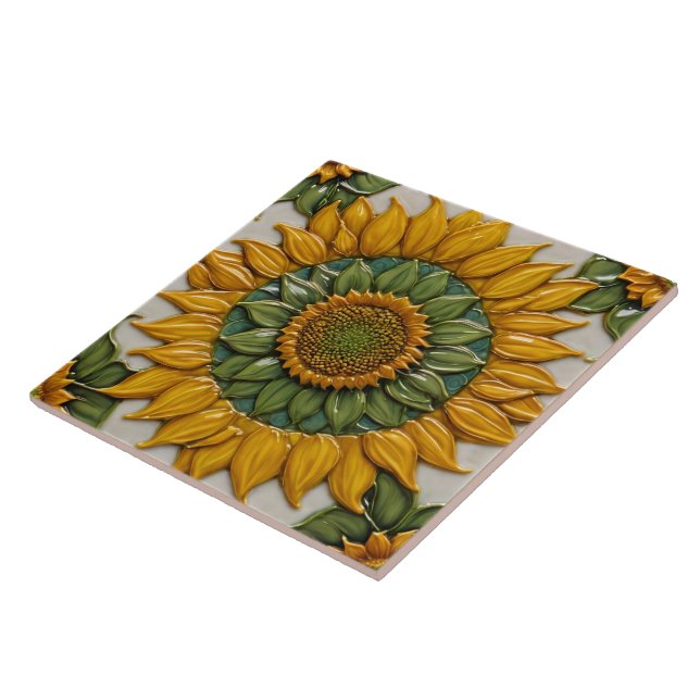 Beautiful Sunflowers Popular Collection Ceramic Tile (Side)