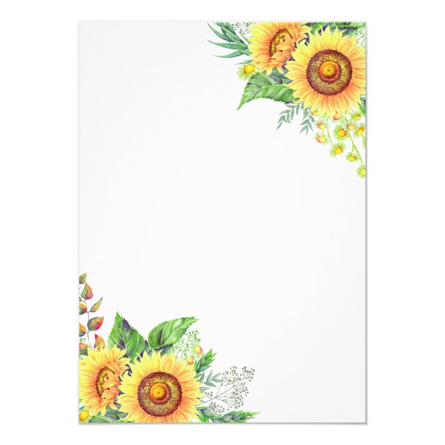 Beautiful Sunflowers Rustic Chic Bridal Shower Invitation