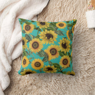 Beautiful Sunflowers Throw Pillow