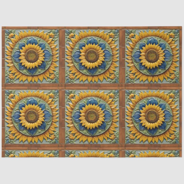 Beautiful Sunflowers Trendy Collection Tissue Paper (Front)