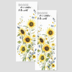 Beautiful Sunflowers With Reading Saying Bookmarks