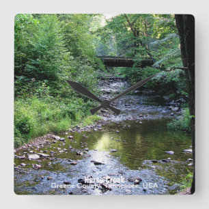 Beautiful Sunlight On Water Mountain Stream Square Wall Clock
