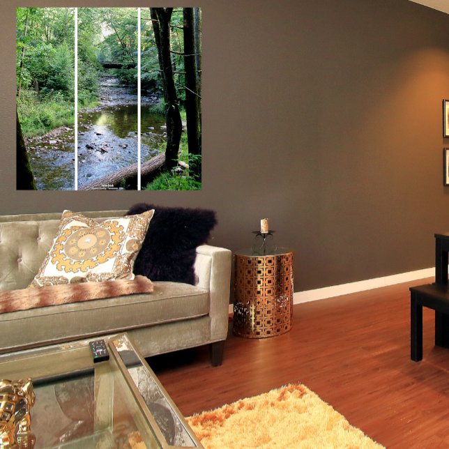 Beautiful Sunlight On Water Mountain Stream Triptych (Creator Uploaded)