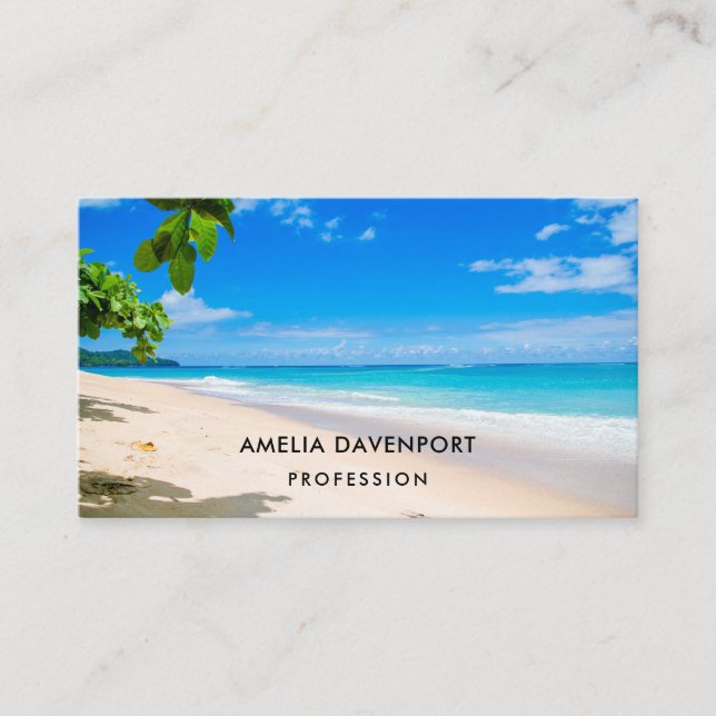 Beautiful Sunny Tropical Beach Photo Business Card (Front)
