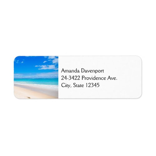 Beautiful Sunny Tropical Beach Photo Label