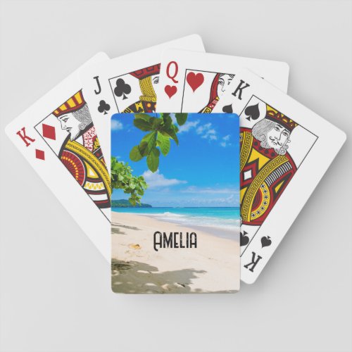 Beautiful Sunny Tropical Beach Photo Playing Cards