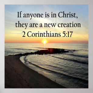 BEAUTIFUL SUNRISE 2 CORINTHIANS 5:17 DESIGN POSTER