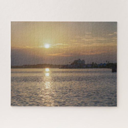 Beautiful sunrise at Dunedin Causeway Jigsaw Puzzle