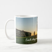 Beautiful Sunrise Bell Tower Meadow Inspirational Coffee Mug (Left)