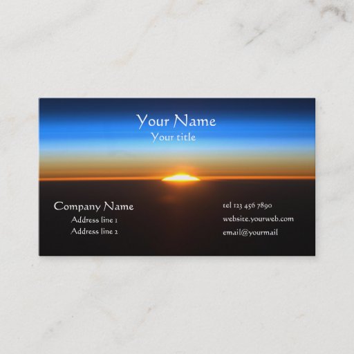 Customizable Beautiful Sunrise in space business card
