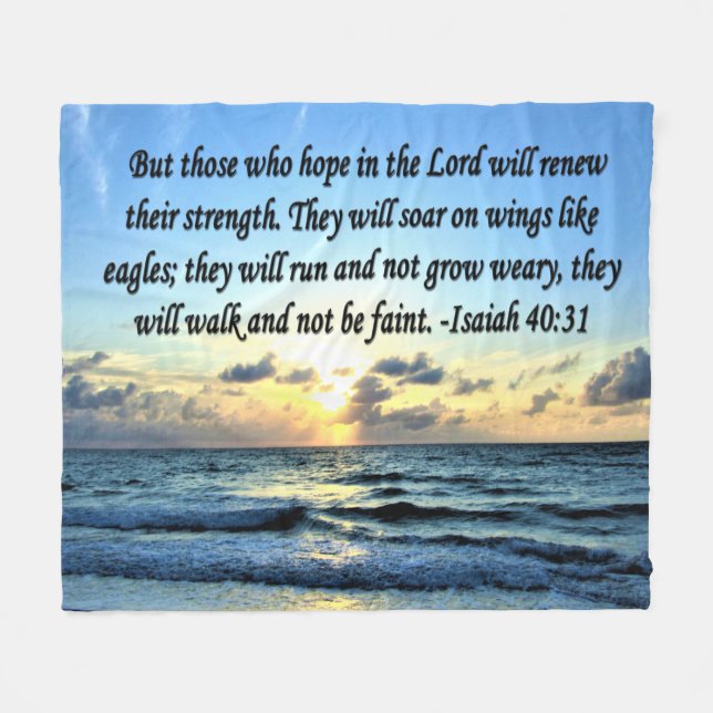 BEAUTIFUL SUNRISE ISAIAH 40:31 FLEECE BLANKET (Front (Horizontal))