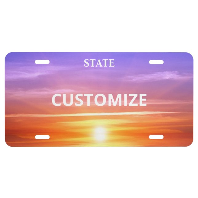 Beautiful Sunrise License Plate (Front)
