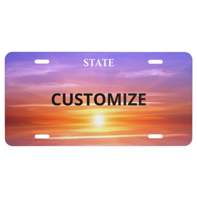 Beautiful Sunrise License Plate (Front)