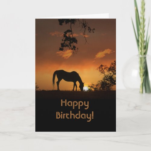 Beautiful Sunrise Morning Horse Birthday Card