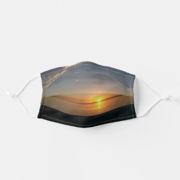 Beautiful Sunrise On Ocean Landscape Photo Adult Cloth Face Mask by TheSillyHippy at Zazzle