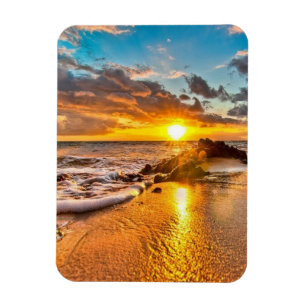 Beautiful sunrise on the beach magnet