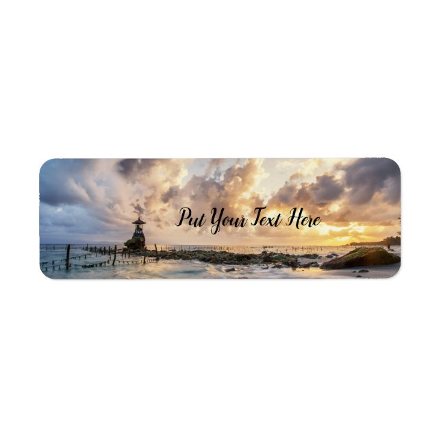 Beautiful sunrise over beach - Nusa Penida Bali In Label (Front)