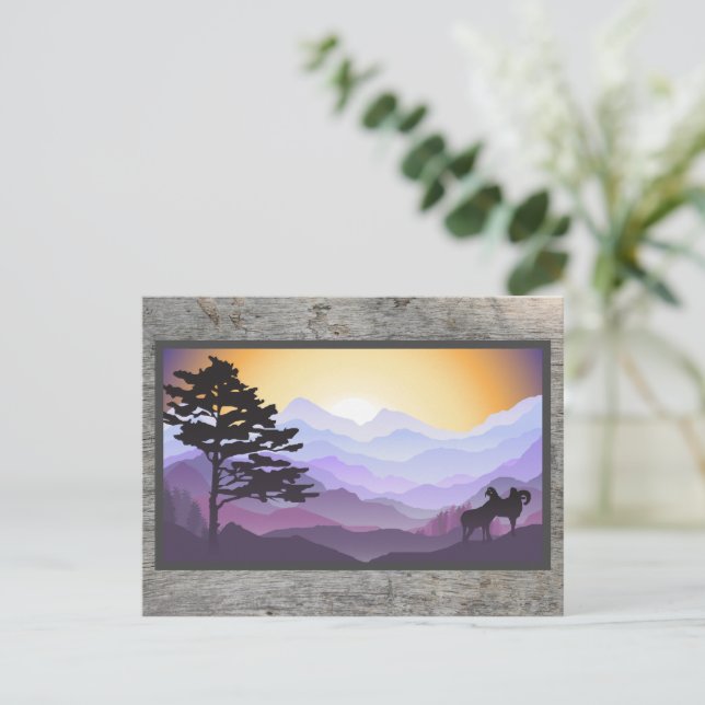 Beautiful Sunrise Over Mountain Landscape Art Postcard (Standing Front)