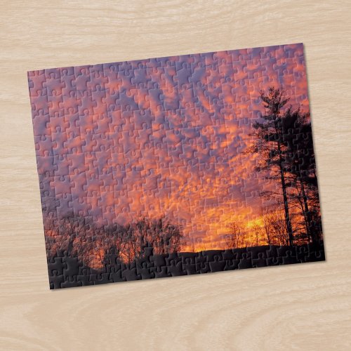 Beautiful Sunrise Pink Clouds Photo Jigsaw Puzzle