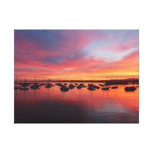 Beautiful Sunrise Reflections in Monterey Bay Canvas Print