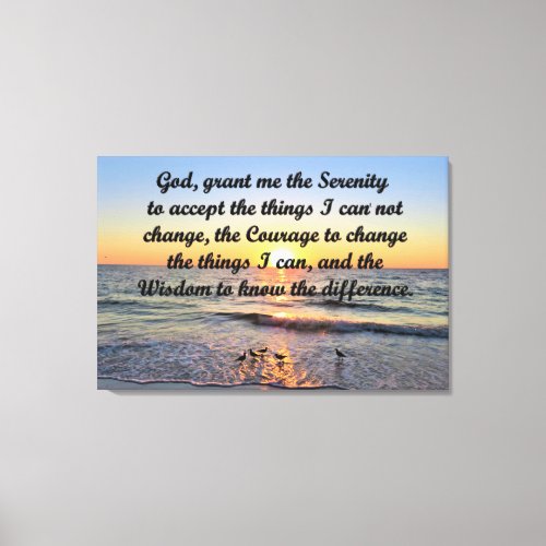 BEAUTIFUL SUNRISE SERENITY PRAYER CANVAS PRINT