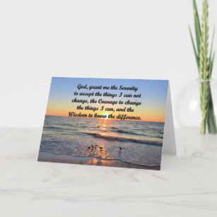 BEAUTIFUL SUNRISE SERENITY PRAYER GREETING CARD