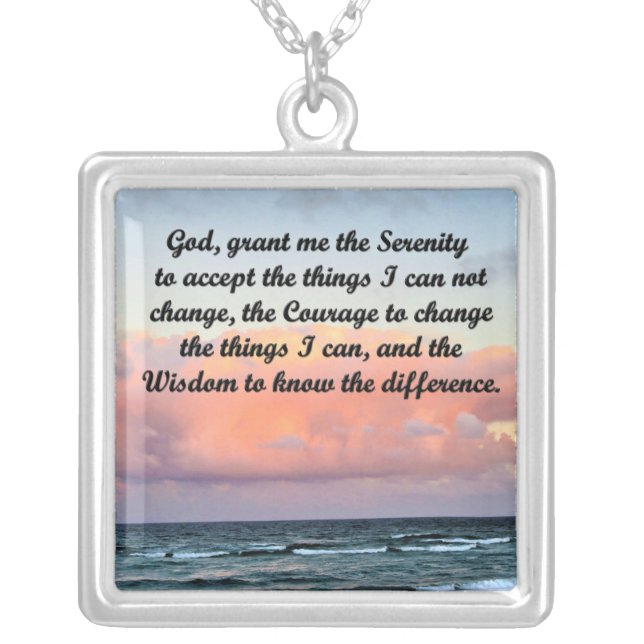 BEAUTIFUL SUNRISE SERENITY PRAYER NECKLACE (Front)