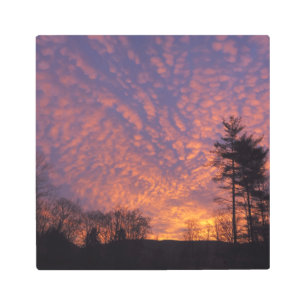 Beautiful Sunrise Sky with Clouds Metal Print