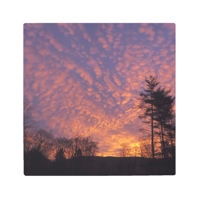 Beautiful Sunrise Sky with Clouds Metal Print (Front)