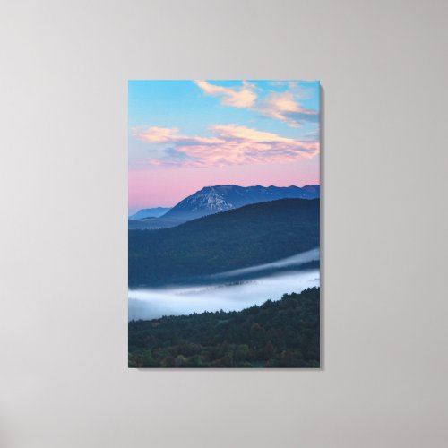 Beautiful sunrise view on Nanos from Šilentabor S Canvas Print