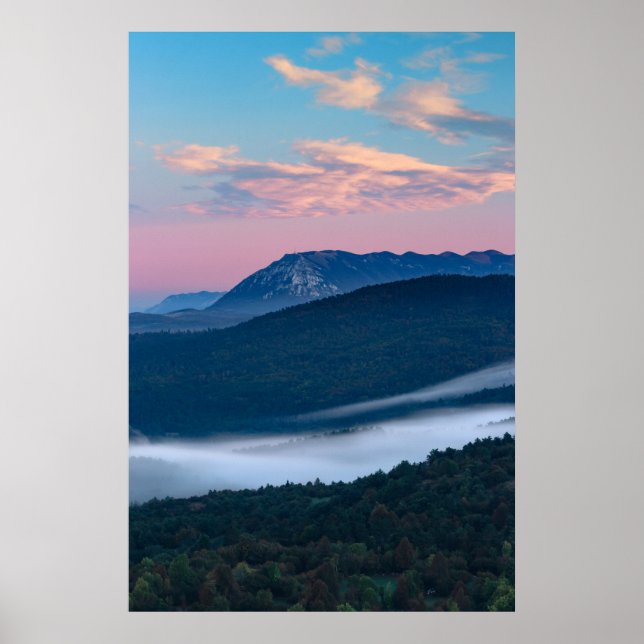 Beautiful sunrise view on Nanos from Šilentabor, S Poster (Front)