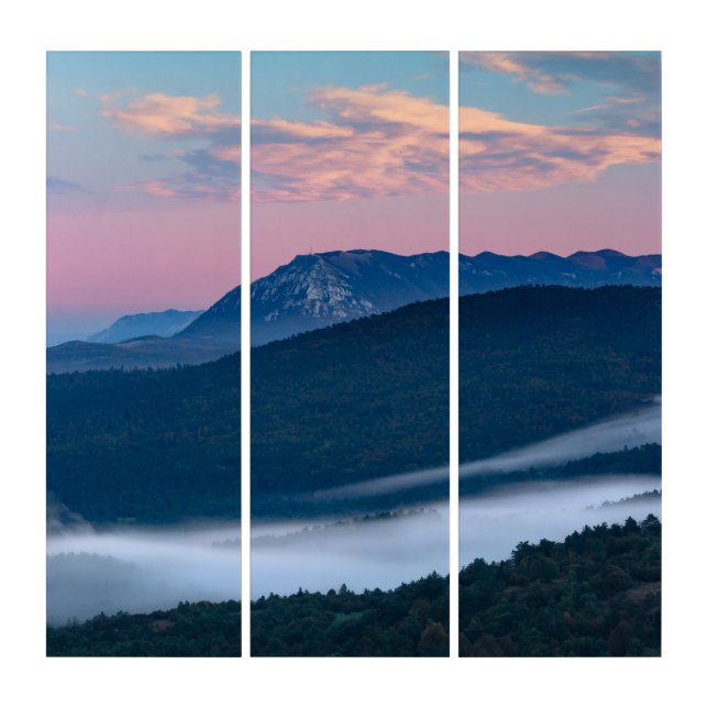 Beautiful sunrise view on Nanos from Šilentabor, S Triptych (Front)