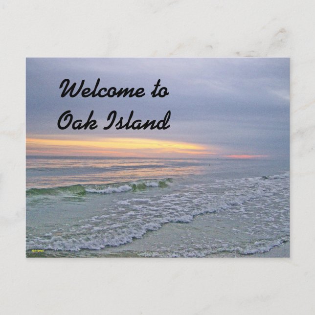 Beautiful Sunset Along Oak Island Postcard (Front)